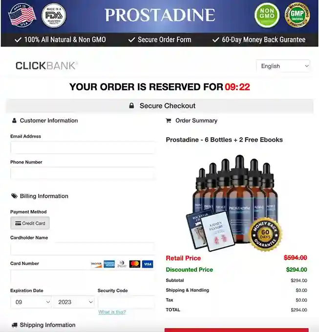 Prostadine Official Website Secure Order Page